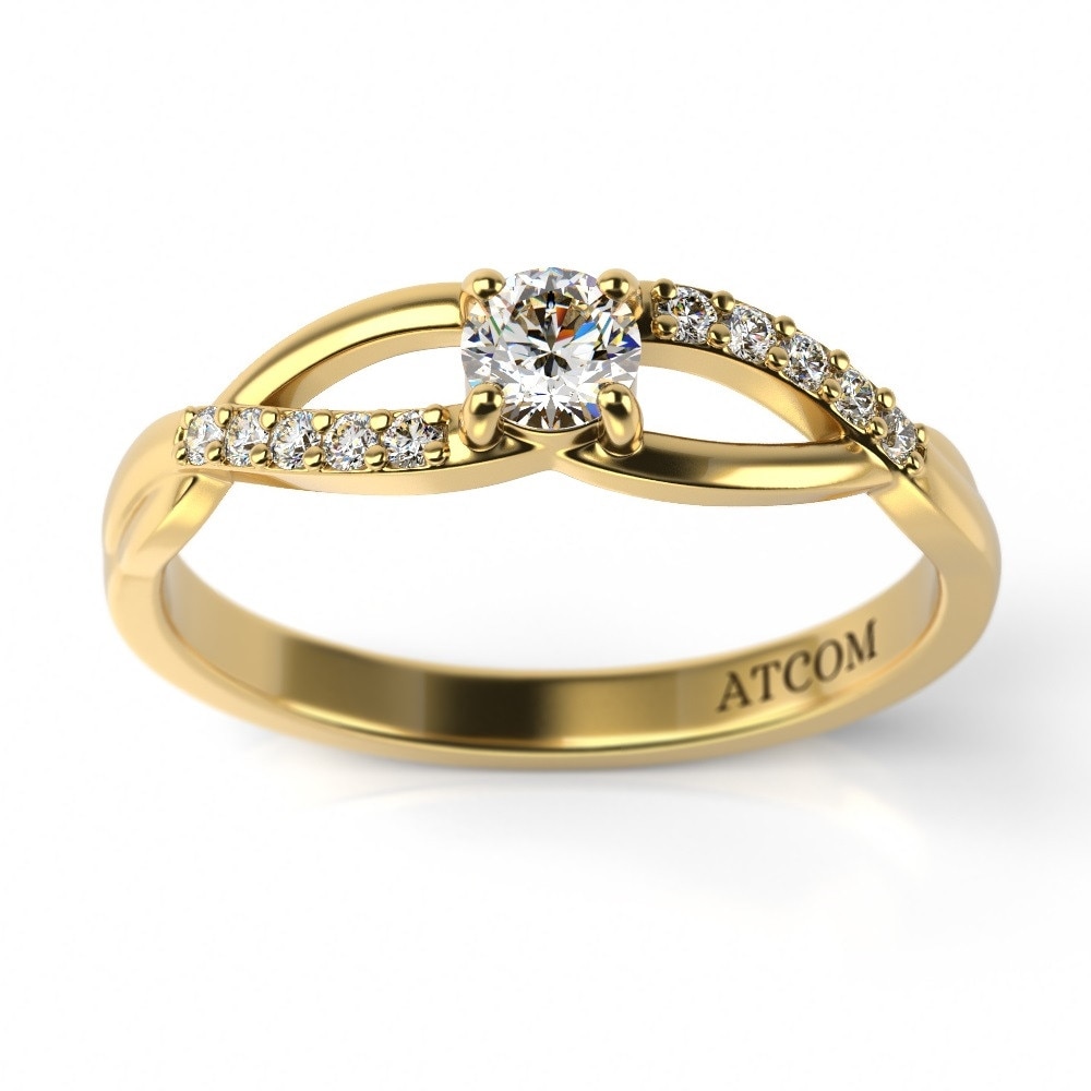 Inel de logodna cu diamante Alyosha din aur galben, 50