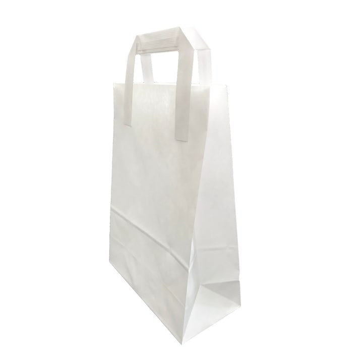 Punga cadou 18 x 9 x 25, set 10 bucati, alba cu maner exterior
