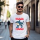 Tricou barbat Tralelero Tralala cu imprimeu Tralalero Tralala Funny Italian brainrot Shark meme T Shirt, Cri-Flo, din bumbac 100%, Alb, Marime 2XL