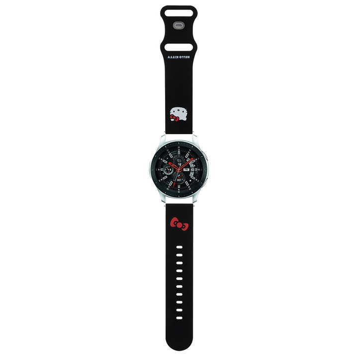 Szíj Samsung Watch 46mm/Watch 3, Huawei Watch GT 2/GT 3 46mm-hez, Z75, szilikon, fekete
