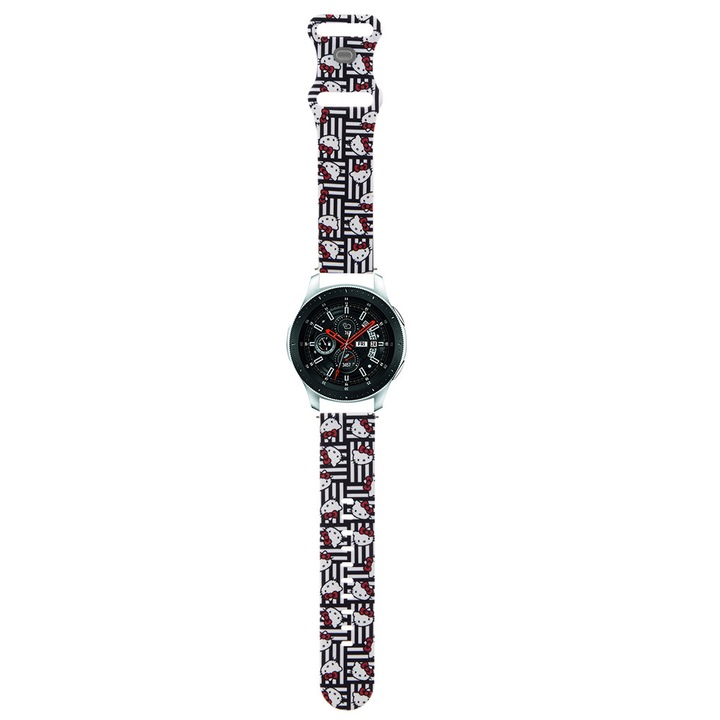 Curea compatibila cu Samsung Watch 46mm/Watch 3, Huawei Watch GT 2/GT 3 46mm, L50, Silicon Flex, Deep Dark