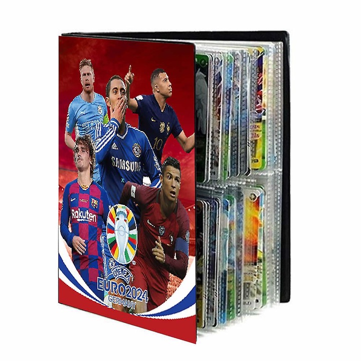 Album de colectie pentru carti de fotbal, 240 de locuri, 20x14.5x1.5cm, multicolor