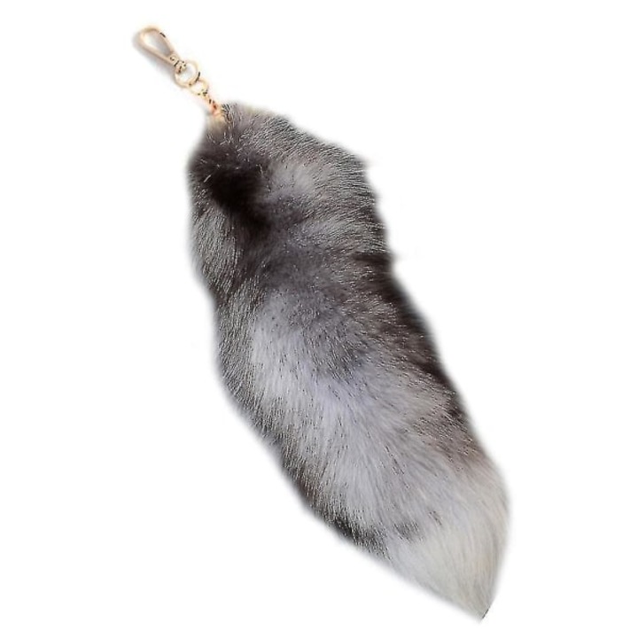Kulcstartó rókaprémes farokkal, 40cm, arany/ezüst, 1 darabos szett
