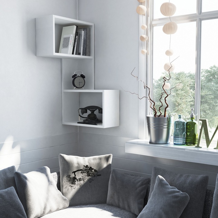 Fali polcok, Bold Design, UnicUtil, 47 x 85 x 20 cm, Fehér