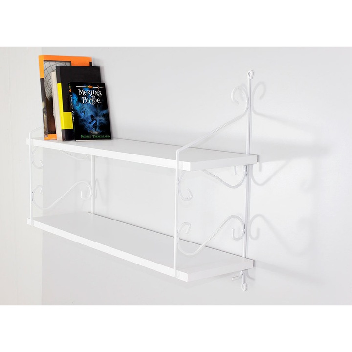 Комплект стенни рафтове, Vintage Line, UnicUtil, 72 x 51 x 20 см, Бяло