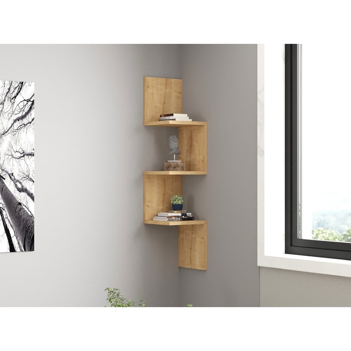 Rafturi perete, Bold Shelf, UnicUtil, 105 x 25 x 25 cm, Stejar