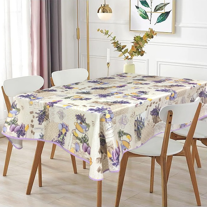 Dekoratív terítő, Mercury Textil, vízálló, levendula, 140x140cm