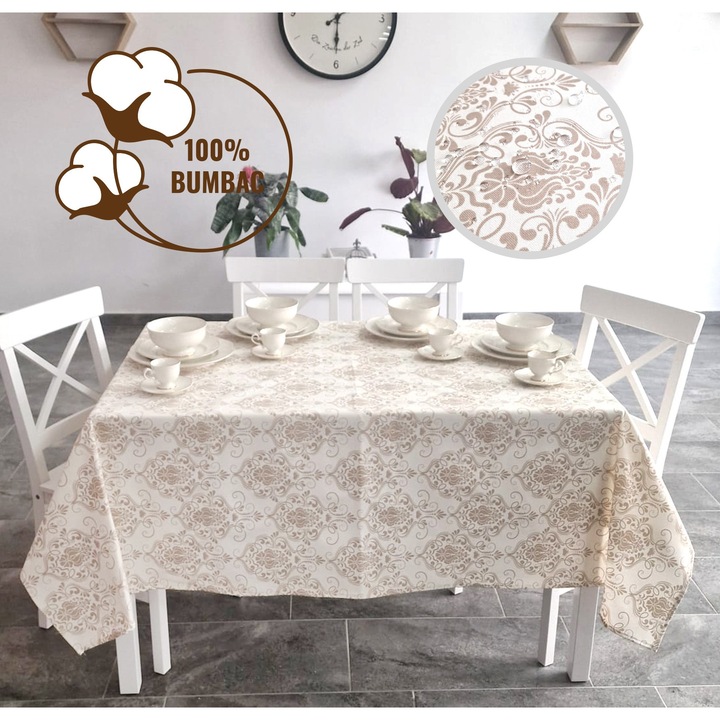 Folteltávolító terítő 100% pamut 140x180 cm, Moderna bézs