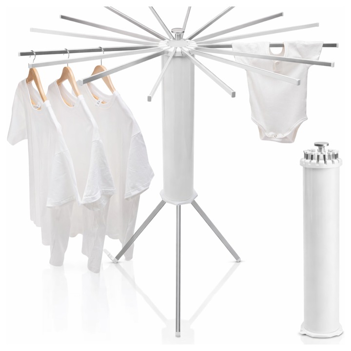 Uscator Rufe Macvi® model Caracatita cu 1 Nivel Design Pliabil, Picioare Stabile, Ideal pentru Uscare Rapida in Spatii Mici, Aluminiu