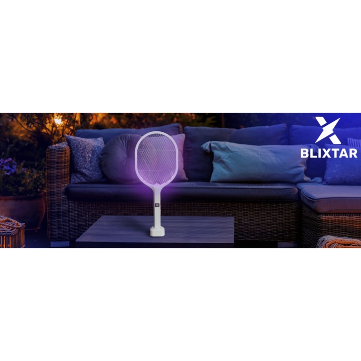2в1 електрически капан за комари и мухи с LCD дисплей, 360-400nm UV LED светлина, 3000V, 1200mAh батерия, USB-A/USB-C зареждане, режим на осветление или пакет, таймер, брояч, идеален за вътрешна и външна употреба – Blixtar