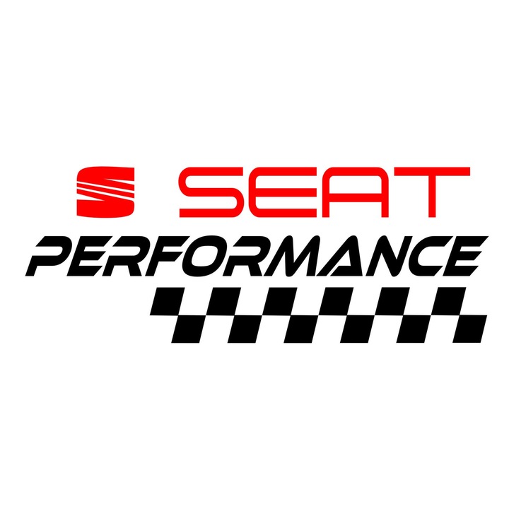 Auto Seat performance matrica, fekete-piros 25 cm