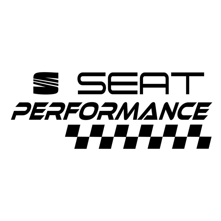 Autó Seat performance matrica, fekete, 25 cm
