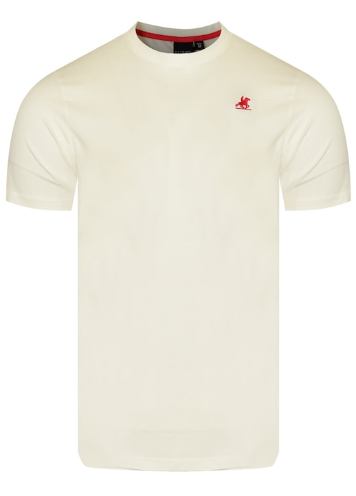 Tricou barbat, U.S. GRAND POLO, alb, 100% bumbac, broderie logo