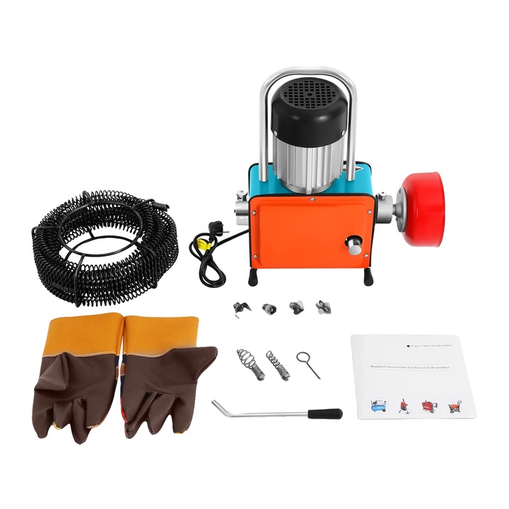 OEM Csőtisztító gép, 1000 W, tisztítási hossz 30 m, világoskék, csőkompatibilitás 20-150 mm