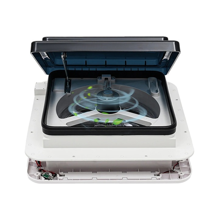 Ventilator de acoperis rulota, 12V, Functionare silentioasa, Eficient energetic, Alb
