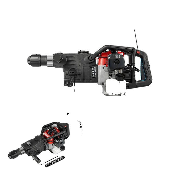 Rotopercutor, 1000W, 450rpm, energie de impact 30J, rosu, 67.2x25x24.5cm