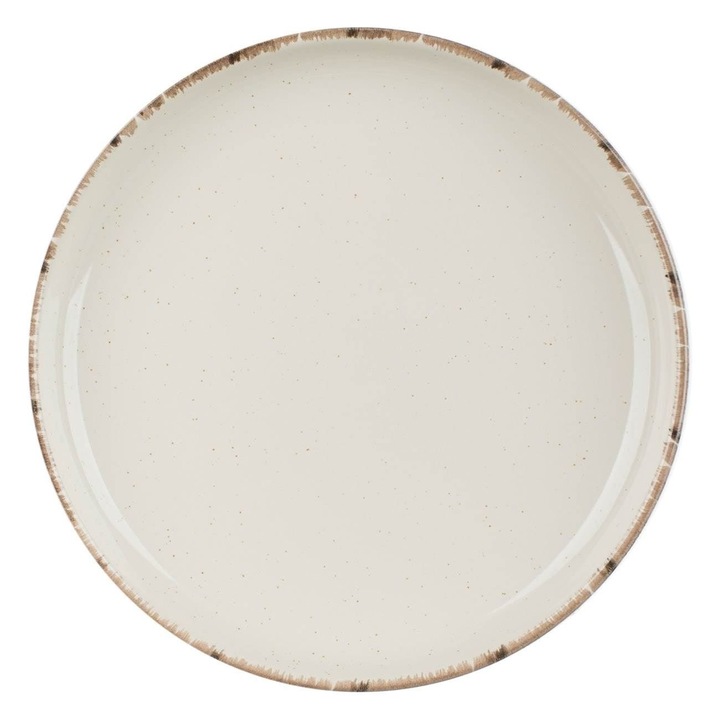 Farfurie Intinsă Shopiens, Ceramica, Bej, 27cm, Stil Nordic, Ideală pentru Fel Principal sau Aperitiv