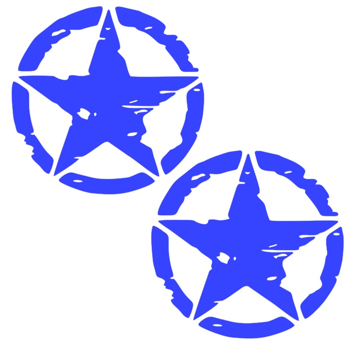 Set doua Stickere decorative, Auto, Tuning, star, PVC autocolant, Albastru, 30 x 30 cm
