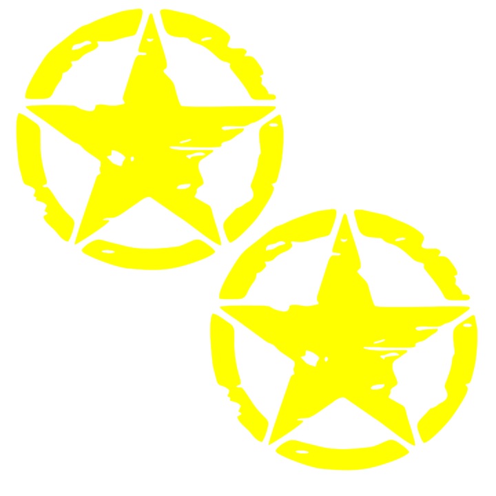 Set doua Stickere decorative, Auto, Tuning, star, PVC autocolant, Galben, 30 x 30 cm