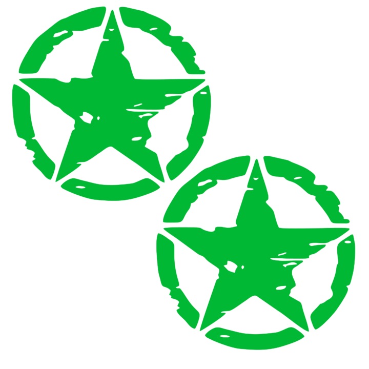 Set doua Stickere decorative, Auto, Tuning, star, PVC autocolant, Verde, 30 x 30 cm