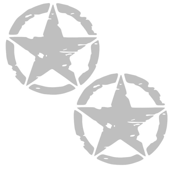 Set doua Stickere decorative, Auto, Tuning, star, PVC autocolant, Gri, 30 x 30 cm