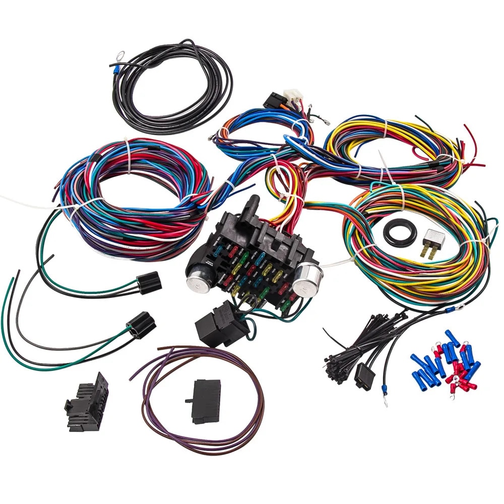 Set cablaj auto 21 circuite 17 sigurante multicolor universal - eMAG.ro