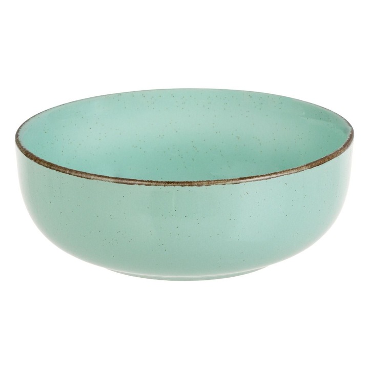 Mentazöld porcelán tál, Nordic Style, 680 ml, levesekhez, húslevesekhez vagy salátákhoz, Ø15,5 cm