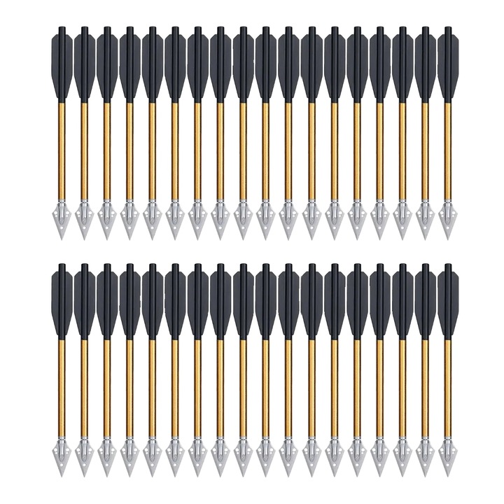 Sageti pentru arbaleta, Aluminiu, 6.3 inch, 36 bucati, Auriu