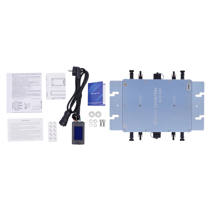 Inverter Micro WVC-1200W, 1150W, IP65, Albastru, 21x37.4x4cm