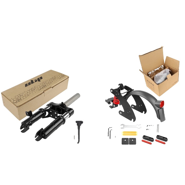Kit de Suspensie pentru Trottinette Electrica, Red, Set Fata si Spate, Materiale Durabile