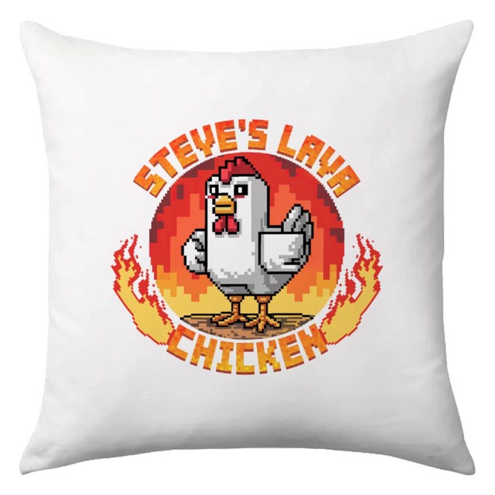 Perne decorative, Lava Chicken, 40x40cm, multicolor, cu umplutura inclusa