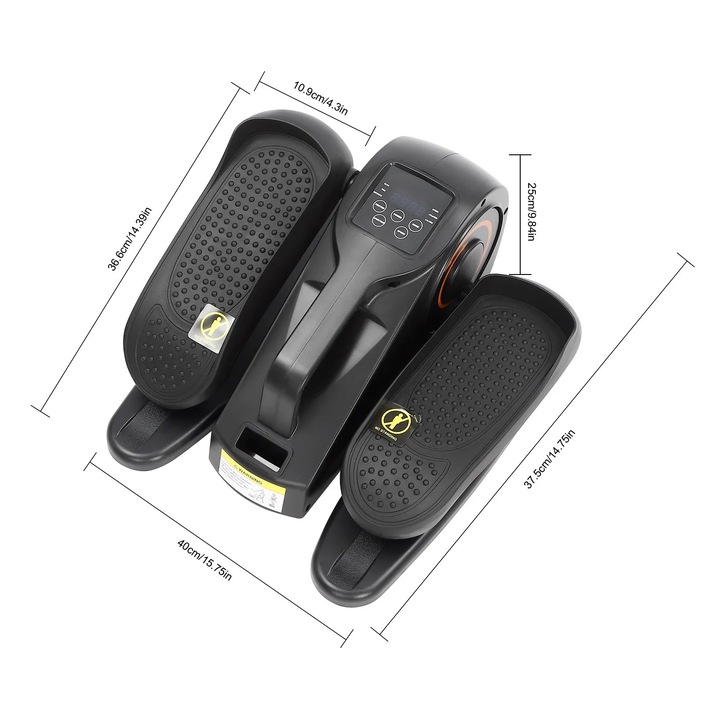 Bicicleta eliptica, design compact, viteze ajustabile, display LED, 55.12 lbs capacitate, negru