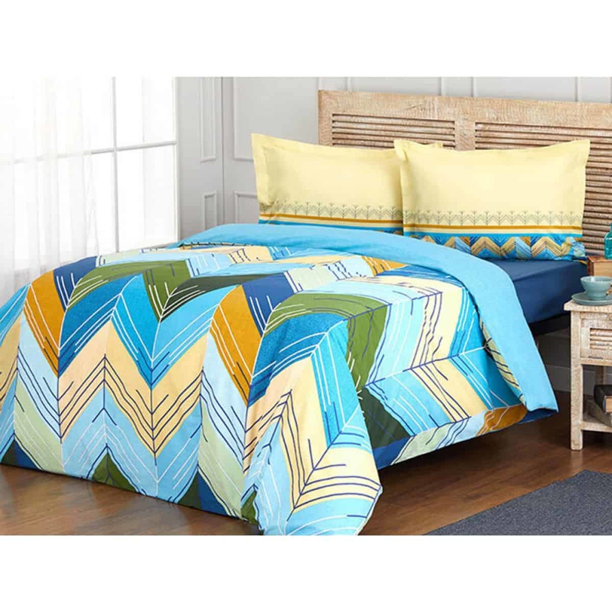 Lenjerie de pat bumbac 100% EMILIA, pentru pat 2 persoane, 4 piese, 200x220 / 50x70, bumbac ranforce