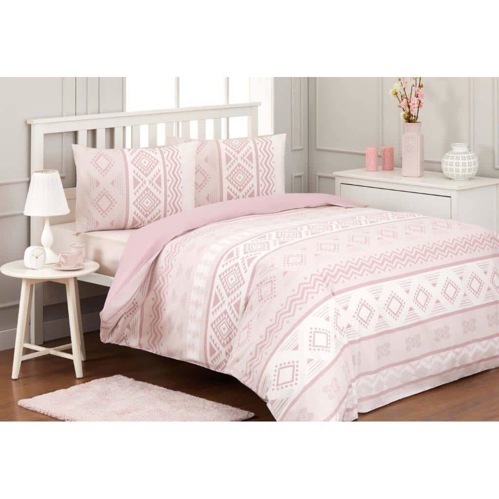 Lenjerie de pat bumbac 100%, TWISTER, pentru pat 2 persoane, 4 piese, 200x220 / 50x70, bumbac ranforce