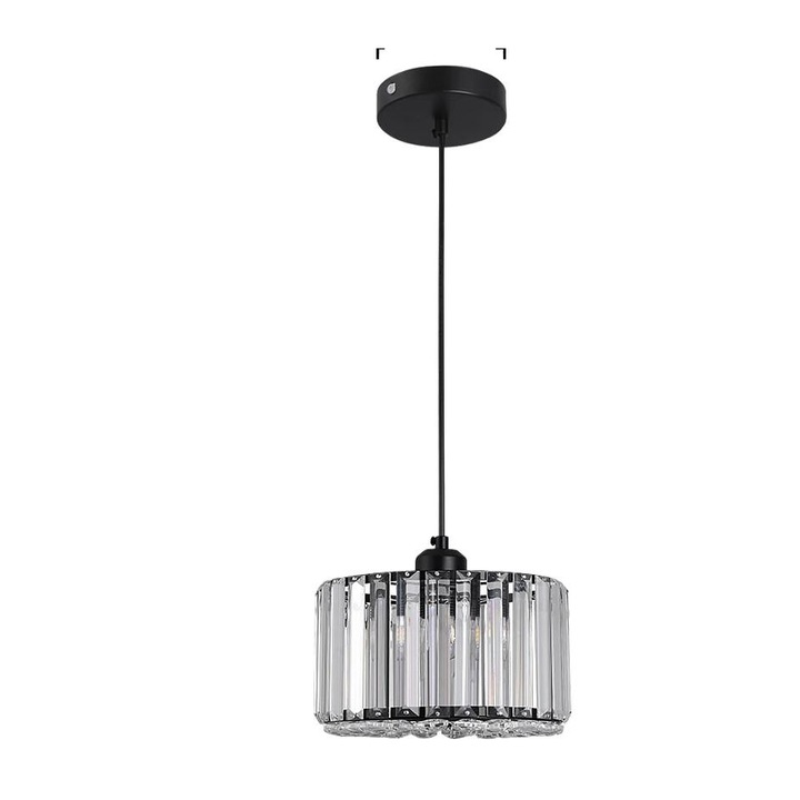 Pendul modern, structura din fier si cristal, acoperire 10-15 metri patrati, neagra, 12x120x17cm