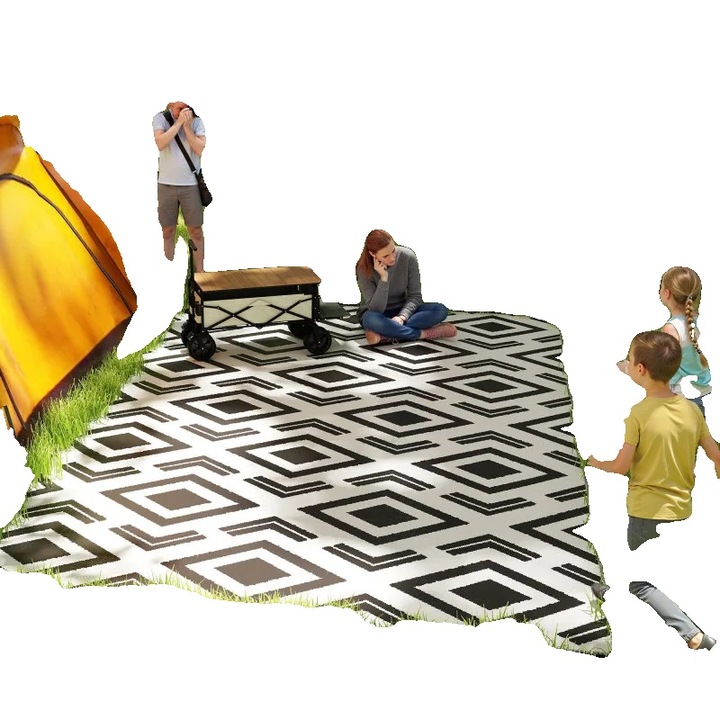 Kültéri szőnyeg, megfordítható kialakítás, időjárásálló anyag, 182x274 cm