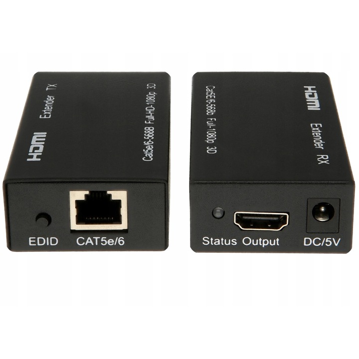 Extender HDMI pe RJ45, 60m, suport FULL HD 1080P, set complet