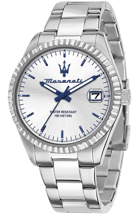 Ceas barbatesc Maserati Competizione, quartz, argint, 10 ATM, bratara din inox