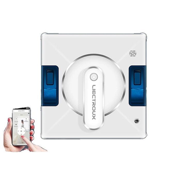 Робот за почистване на прозорци, Liectroux всмукателна мощност 3000Pa, тройна водна струя, бяла