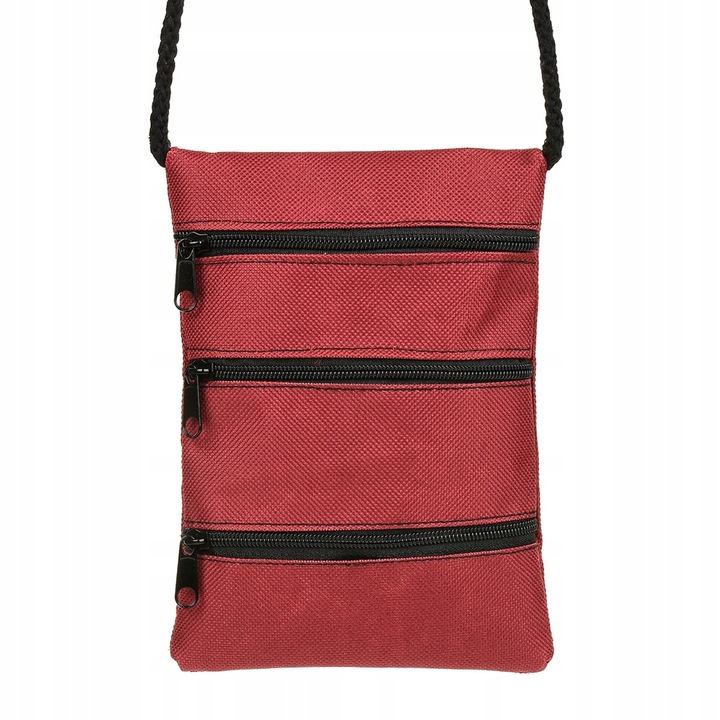 Geanta dama, Beltimore, 3 compartimente, rosu, 16x11cm