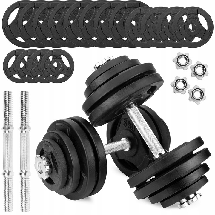 Set haltere din fonta 2x30kg SPORT BLAST, 16 greutati, antiderapante, 60kg