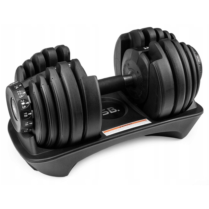 Haltere reglabile 24kg cu baza, Luca, negru