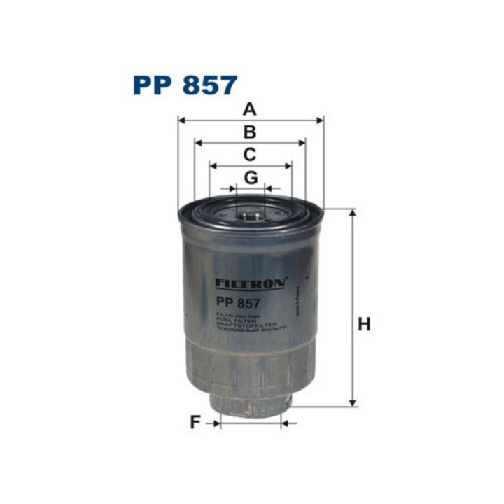 Filtron PP 857 üzemanyagszűrő, M 36 x 1,5, 72x64x94mm, 145mm