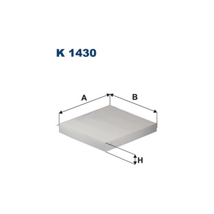 Utasoldali szellőzőszűrő Filtron K 1430, 252x224x30mm