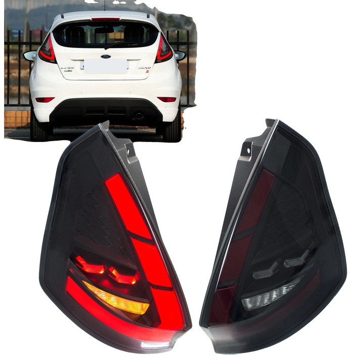 Комплект LED проектор за Ford Fiesta MK7/MK5, черен, водоустойчив, лесен монтаж