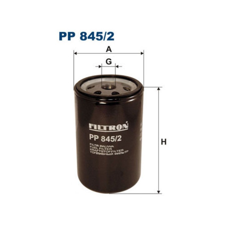 Горивен филтър Filtron PP 845/2, 79 мм x 120 мм, резба M 16 x 1.5