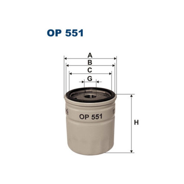 Filtron OP 551 olajszűrő, 69,5x62x77mm, 3/4-16 UNF, 85mm