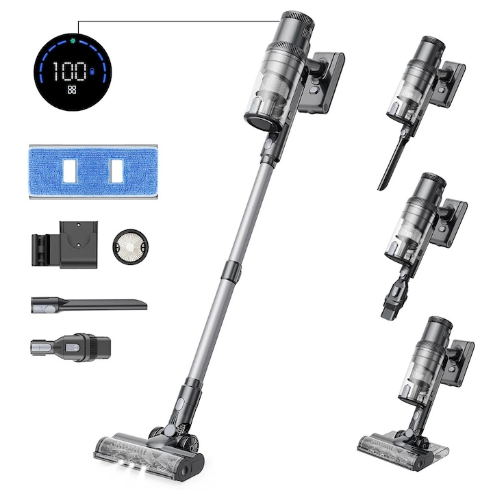 Aspirator vertical P16, putere 50 kPa, autonomie 55 minute, capacitate colector 1000 mL