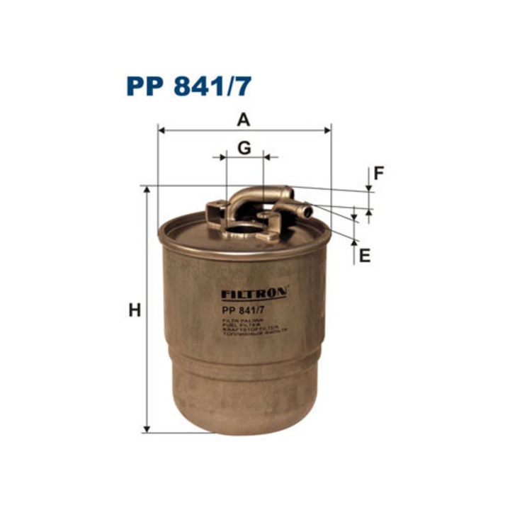 Filtron PP 841/7 üzemanyagszűrő, 10x20mm, 91,5mm, 127mm