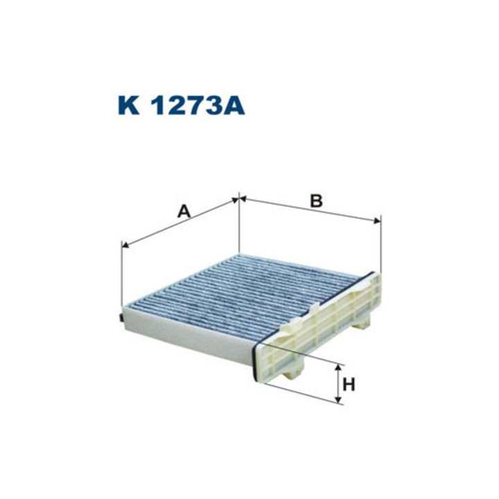 Filtron K 1273A utasoldali szellőzőszűrő, aktív szén, 215x200x68mm